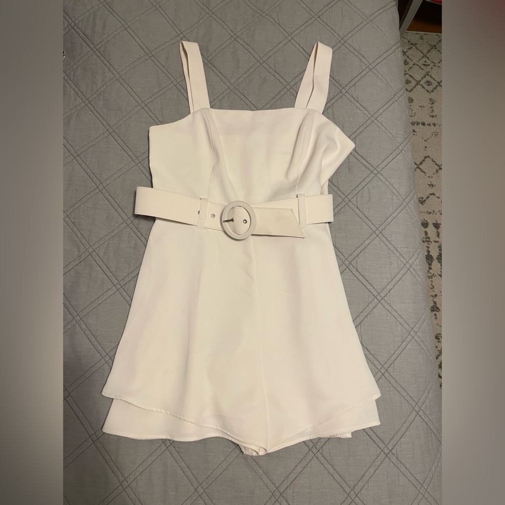 Lavender brown White romper